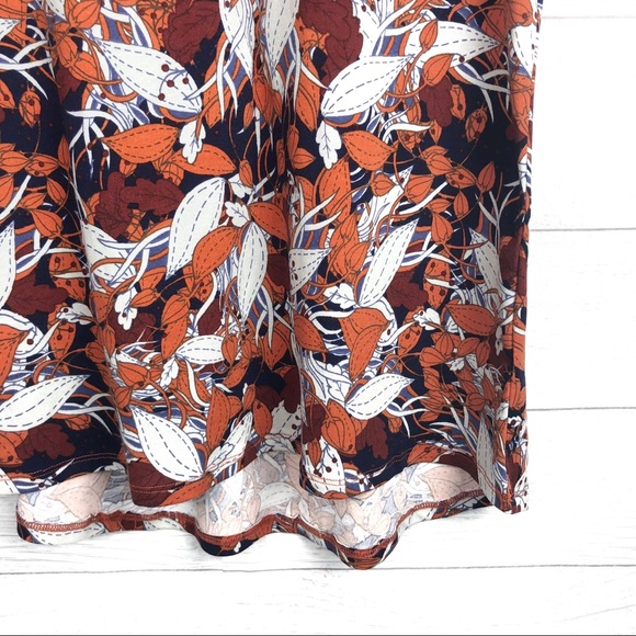 LULAROE Orange & Blue Floral Patterned Top - Picture 5 of 8